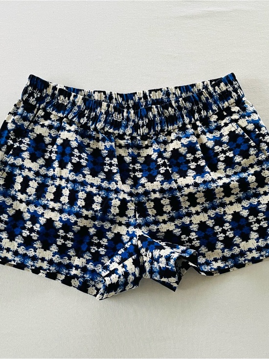 J. Crew Pants - J.Crew Woman’s Boardwalk Blue/White Geometric Aztec Print Elastic Waist Shorts 6